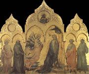Lorenzo Monaco The Annunciation with Saints Catherine,Anthony Abbot,Procolo,and Francis Spain oil painting artist